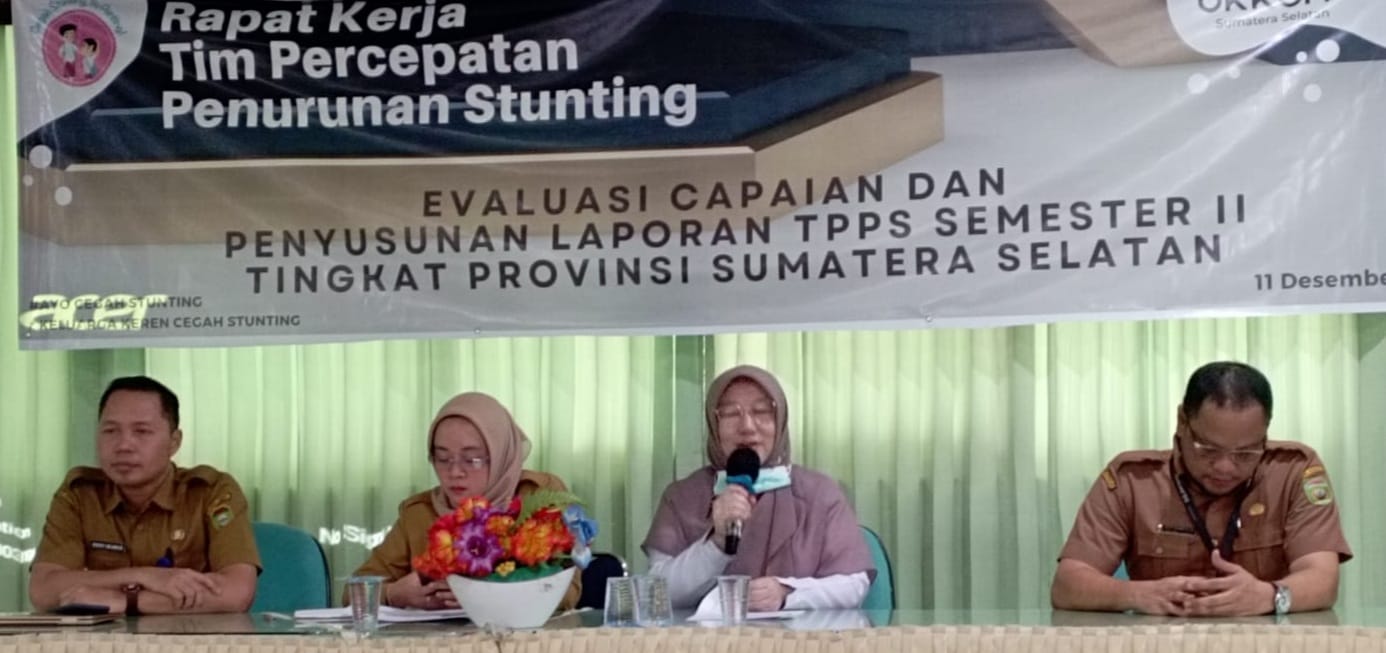 Rapat Evaluasi Capaian dan Penyusunan Laporan Tim Percepatan Penurunan Stunting (TPPS) Semester II Tingkat Provinsi Sumsel, Senin (11/12/2023). Foto : Sumselheadline/Pitria.