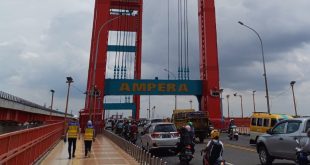Tower Jembatan Ampera, yang dalam tahun 20024 ini lift-nya bisa digunakan, Rabu (17/1/2024). Foto: Sumselheadline/Pitria.
