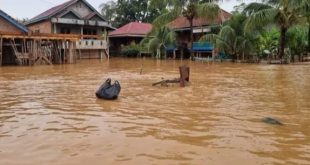 Salah satu desa titik banjir besar di Muratara. Foto: Dok BPBD Muratara.