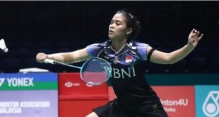 Gregoria saat tampil di 32 besar Malaysia Open, Rabu (10/1/2024). Foto: IG PB PBSI.