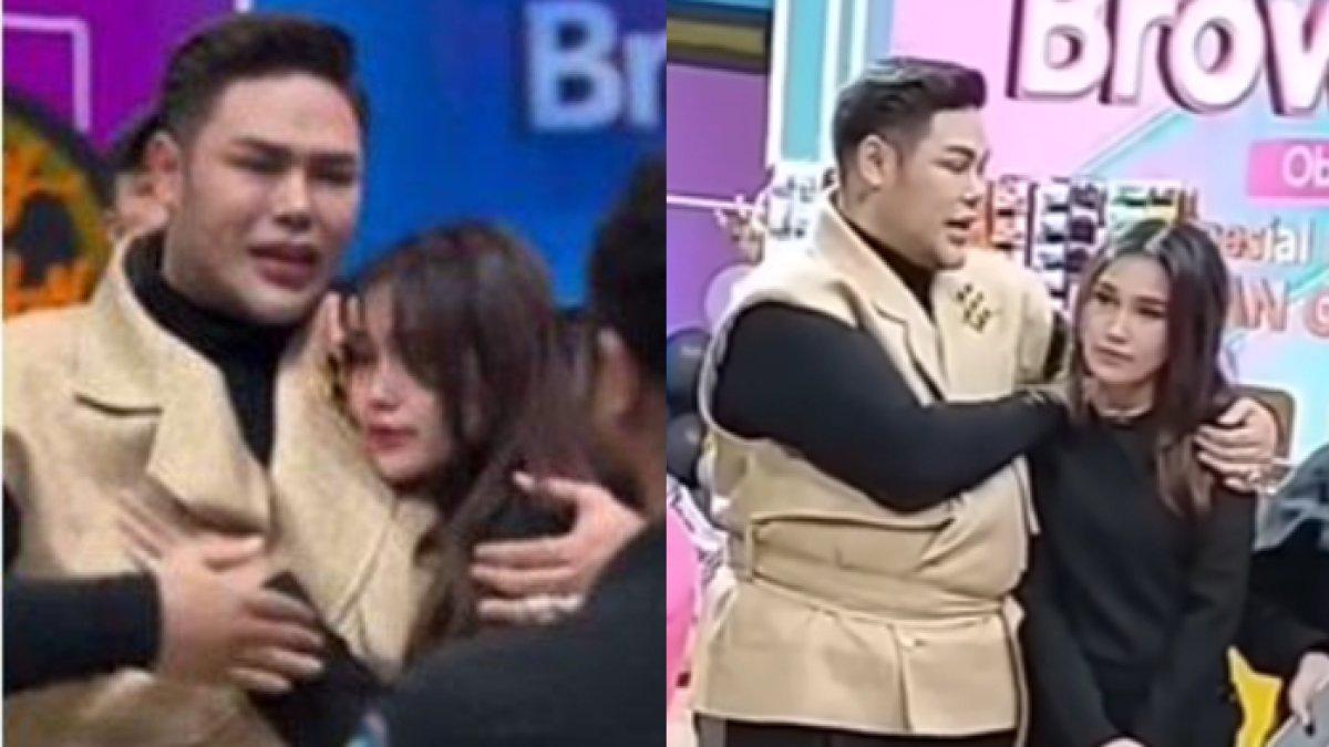 Ivan gunawan dan Ayu Tinting tampak terharu saat berpisah dari Brownis. Foto: Youtube AyyIgun.
