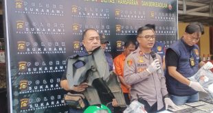 Kapolsek Sukarami, Kompol M Ikang Ade Putra SIK MH didampingi Kanit Reskrim, Iptu Denny Irawan SH MH, saat press release pencurian motor, Selasa (16/1/2024). Foto: Sumselheadline/Ela.