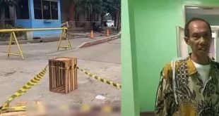 Marwan (50), orangtua korban Romansyah, dengan TKP Jakabaring. Foto: Sumselheadaline/Ela.