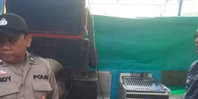 Polisi mendatangi lokasi hajatan yang menggelar house music dan mengamankan pemilknya, Minggu (28/1/2024). Foto: Dok Polisi.