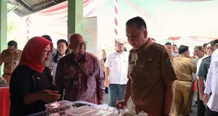 Pj Gubernur Sumsel, Agus Fatoni saat launching Gerakan Pengendalian Inflasi Serentak Se-Sumatera Selatan (GPISS), Senin (29/1/2024) di Lapangan Kantor Detasemen Polisi Militer (Denpom) II/4 Sriwijaya Palembang. Foto: Sumselheadline/Ela.