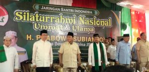 Capres 02 Prabowo Subianto menghadiri kegiatan Silaturahmi Nasional Ummat dan Ulama Jaringan Santri Indonesia (JSI) bertempat di Museum Al Quran Raksasa, Selasa (9/1/2024). Foto: Sumselheadline/Ferly