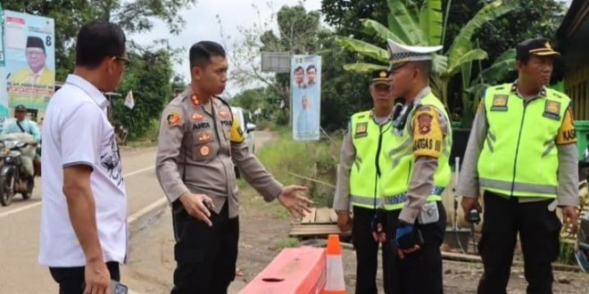 Kapolres Musi Rawas AKBP Andi Supriadi meninjau kesiapan pengamanan rencana kampanye Capres Prabowo, Minggu (4/2/2024). Foto: IG Polsek Ulu Trawas.