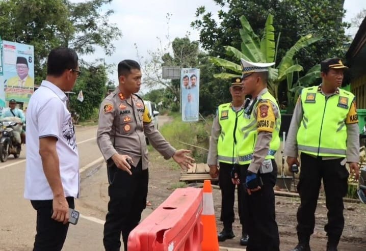 Kapolres Musi Rawas AKBP Andi Supriadi meninjau kesiapan pengamanan rencana kampanye Capres Prabowo, Minggu (4/2/2024). Foto: IG Polsek Ulu Trawas.