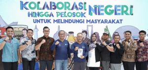 Pj Bupati Muba Apriyadi Mahmud di sela kegiatan puncak HUT dan Pemberian Penghargaan oleh BPOM Pusat RI di Plaza Parkir Timur Senayan Gelora Jakarta Pusat, Minggu (4/2/2024). Foto: Dinkominfo Muba.