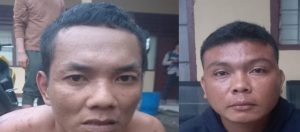 Herly Diansyah (36) dan Nopriandi (27), pelaku bekal mahasiswa Unsri, Rabu (7/2/2024). Foto: Sumselheadline/Ela.