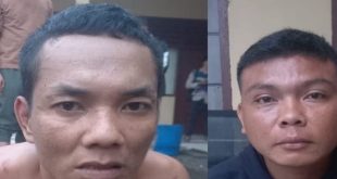 Herly Diansyah (36) dan Nopriandi (27), pelaku bekal mahasiswa Unsri, Rabu (7/2/2024). Foto: Sumselheadline/Ela.