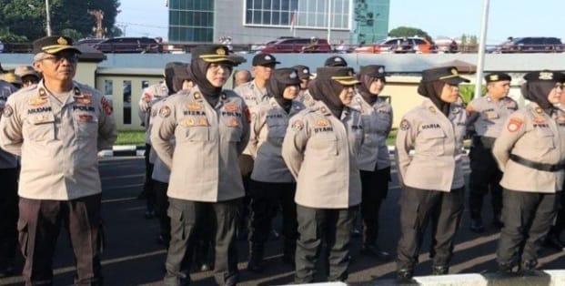Apel Siaga Personil Polda Sumsel Pemilu 2024, di halaman Gedung Utama Presisi Polda Sumsel Jalan Jendral Sudirman KM 4 Palembang, Selasa (20/2/2024). Foto: Dok Humas Polda Sumsel.
