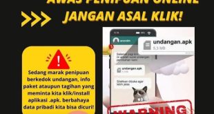 Peringatan dari Polri untuk waspada penipaun berkedok undangan aplikasi APK.