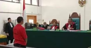Suwondo divonis satu tahun penjara karena jual obat tanpa izin edar BPOM di PN Palembang, Rabu (21/2/2024). Foto: Sumselheadline/Ela.