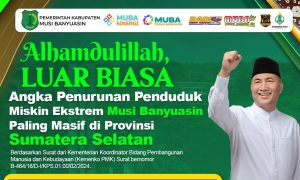 Ilustrasi Pj Bupati Muba, Apriyadi dan info penurunan angka komiskinan. Foto; Kominfo Muba.