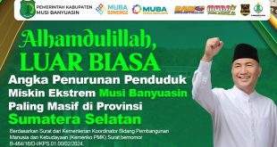 Ilustrasi Pj Bupati Muba, Apriyadi dan info penurunan angka komiskinan. Foto; Kominfo Muba.
