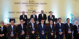 Pj Bupati Muba, Apriyadi bersama para pemegang saham Bank Sumsel Babel mengikuti RUPS di Jakarta, Rabu (6/3/2024). Foto: Kominfo MUba.