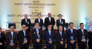 Pj Bupati Muba, Apriyadi bersama para pemegang saham Bank Sumsel Babel mengikuti RUPS di Jakarta, Rabu (6/3/2024). Foto: Kominfo MUba.