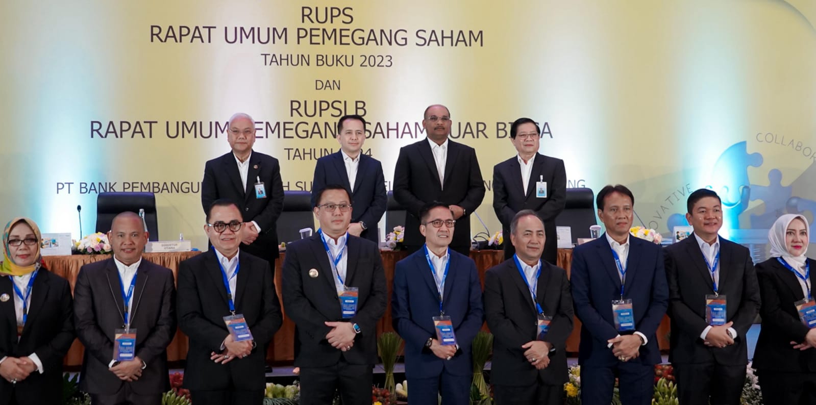 Pj Bupati Muba, Apriyadi bersama para pemegang saham Bank Sumsel Babel mengikuti RUPS di Jakarta, Rabu (6/3/2024). Foto: Kominfo MUba.