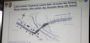 Grafis jembatan penghubung Kabupaten Mesuji, Lampung dan Kabupaten OKI, Sumsel. Foto: Dok Pemkab Mesuji.