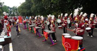 Lomba Marching Concert Gubernur Championship tahun 2024. Kegiatan ini berlangsung di Halaman Rumah Dinas Gubernur, Griya Agung Palembang, Sumatera Selatan, Sabtu (9/3/2024). Foto: Humas Pemprov Sumsel.