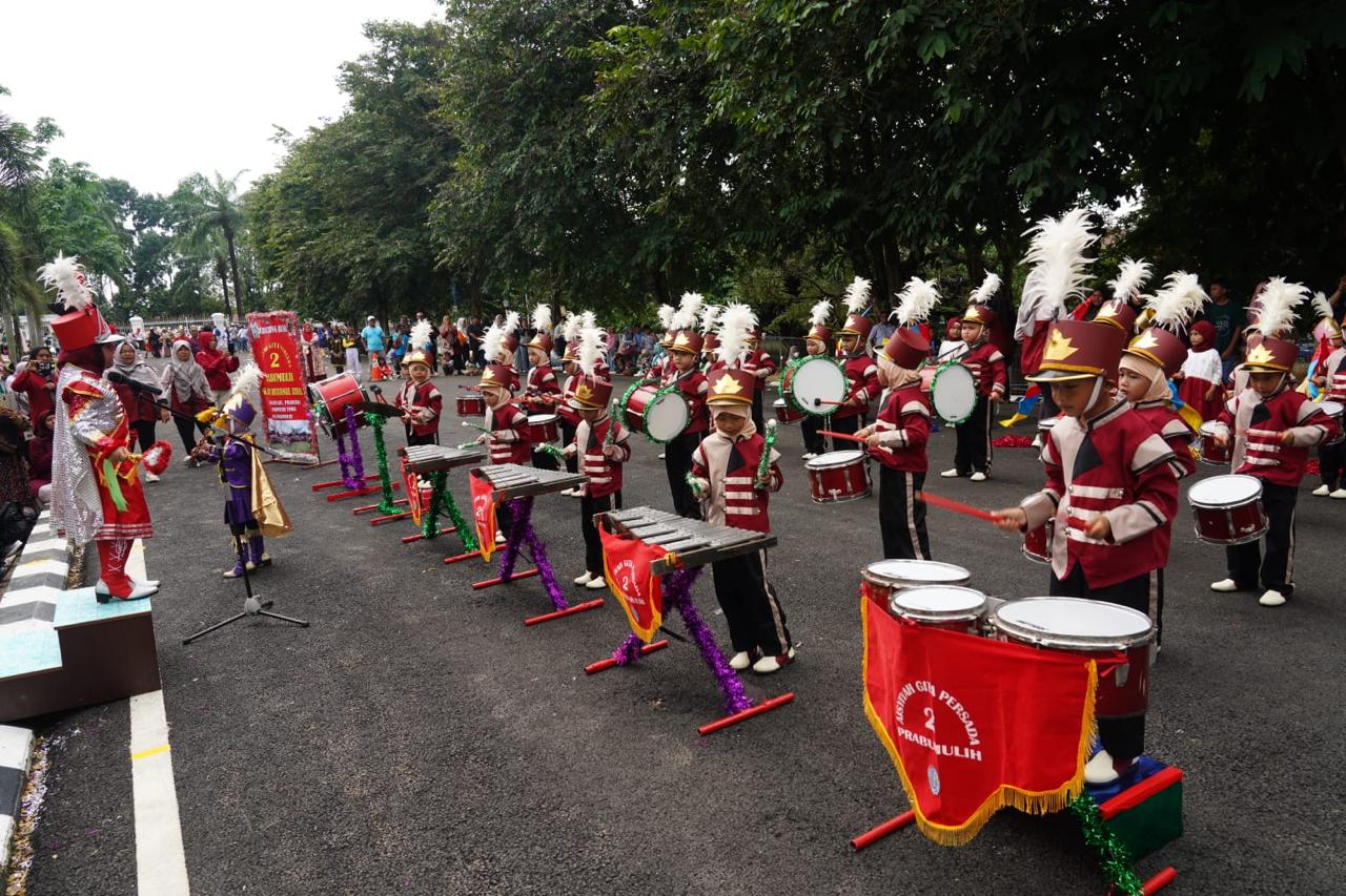 Lomba Marching Concert Gubernur Championship tahun 2024. Kegiatan ini berlangsung di Halaman Rumah Dinas Gubernur, Griya Agung Palembang, Sumatera Selatan, Sabtu (9/3/2024). Foto: Humas Pemprov Sumsel.