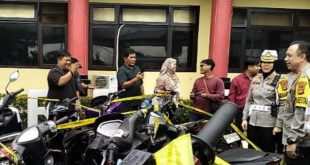 Tim Polrestabes Palembang mengamankan 131 kendaraan yang tak memiliki dokumen, Senin (18/3/2024). Foto: Sumselheadline/Ela.