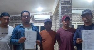 Polisi membekuk para pelaku pengutan liar di kawasan Kertapati, Palembang, Sabtu (16/3/2024). Foto: Sumselheadline/Ela.