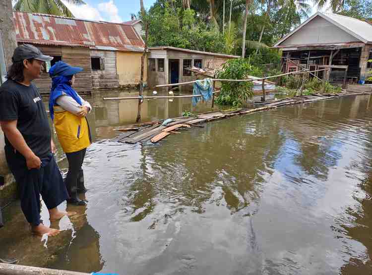 Salah satu titik banjir di Kota Palembang. Foto: Dok Sumselheadline.