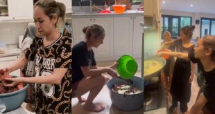 Tampak BCL sibuk ikut masak di dapur. Foto: screenshot tiktok @itsmebcl.