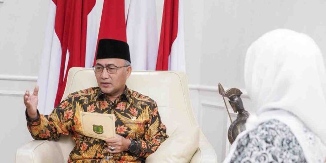 Pj Buptai Muba, Apriyadi menerima ketua dan pengurus IBI Muba, Jumat (5/4/2024). Foto: Kominfo Muba.