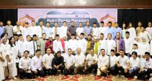 Pj Gubernur Sumsel, Agus Fatoni bersama para pengurus HIPMI Sumsel di Griya Agung, Foto: Humas Pemprov Sumsel.