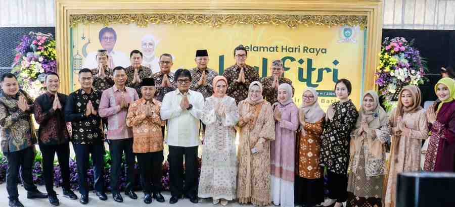 Para pejabat Muba kompak pakai baju gambo saat silaturrahim dengan Pj Gubernur Sumsel, Agus Fatoni, Kamis (11/4/2024). Foto: Kominfo Muba.