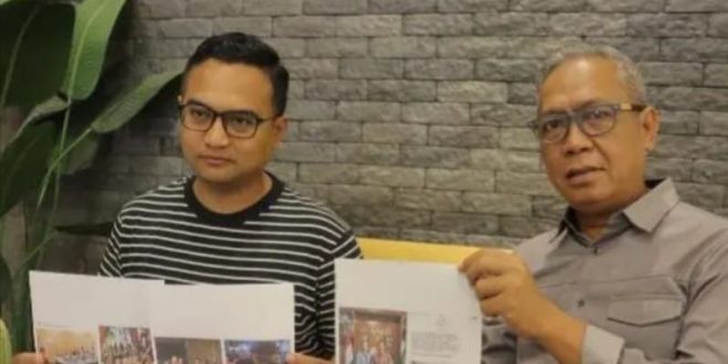 Principal PT Perisai Semesta, Stefanus Dimas Putra, yang melapor dua mantan honorer Pemkot Palembang, Jumat (26/4/2024). Foto: Sumselheadline/Ela.