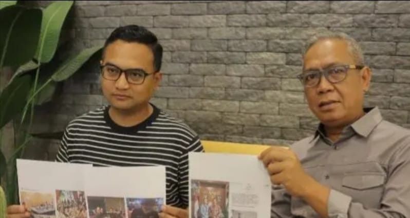 Principal PT Perisai Semesta, Stefanus Dimas Putra, yang melapor dua mantan honorer Pemkot Palembang, Jumat (26/4/2024). Foto: Sumselheadline/Ela.