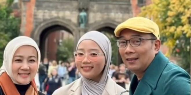 Atalia dan suaminy Ridwan Kami, serta sang putri Camillia Laetitia Azzahra. Foto: IG Ridwankamil.