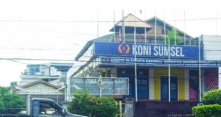 Gedung kantor KONI Sumsel yang tampak sepi. Foto: Sumekekpress.id