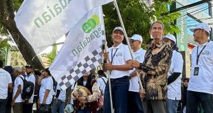 Pelepasan pemudik oleh Pinwil Pegadaian Kanwil III Palembang, Jumat (5/4/2024). Foto: Sumselheadline/Fer.