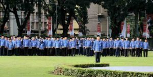 Para pegawai Pemprov Sumsel saat apel bulanan di Lapangan Kantor Gubernur Sumatera Selatan, Palembang, Sumatera Selatan, Rabu (17/4/.2024), Foto: Dok Humas Pemprov Sumsel.