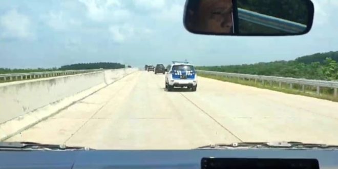 Kondisi jalan tol Palembang-Betung khususnya di jalur Musi Landas-Mulya Agung,. Foto: Sumselheadline/Fer