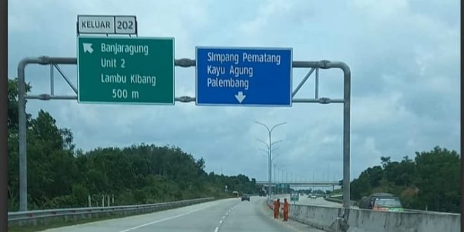 Salah satu titik tol ruas Tembagi Besar-Kayuagung. Foto: Dok Sumselheadline.