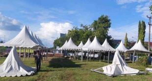 Lokasi tenda UMKM yang akan memanfaatkan momen MTQ Sumsel di Kota Sekayu, Sabtu (27/4/2024). Foto: Kominfo Muba.