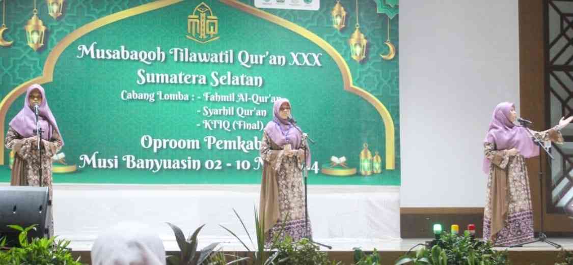 Para peserta cabang Fahmil Alquran pada MTQ Sumsel di Sekayu, Senin (6/5/2024). Foto; Kominfo Muba.