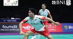 Fajar Alfian/Daniel Martin memastikan tim Thomas Cup Indonesia menang atas Korea 3-1, Jumat (3/5/2024). Foto: IG Badminton-ina.