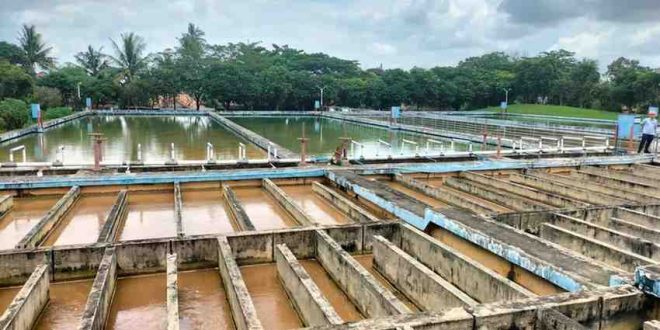 Kondisi intake penampungan air bersih Tirta Musi, Foto: Dok Perumda Tirta Musi.