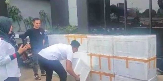 Petugas mengamankan beni lobster yang akan diekspor, Kamis (16/5/2024). Foto: Sumselheadline/Ela.
