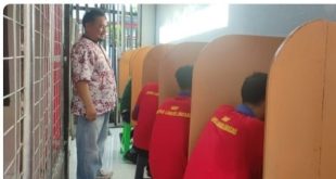 Suasana video cal warga binaan Lapas kelas II Lubuklingau. Foto: Humas Lapas Narkotika Muarabeliti.