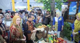 Pj Gubernur Sumsel, AGus Fatoni melihat stan di pembukaan Sriwijaya Expo, Jumat (24/5/2024). Foto: Humas Pemprov Sumsel.