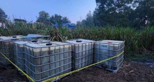 Drum dan deriken hasil sitaan polisi dari pengerebekan gudang BBM ilegal di Jalan Palembang-Inderalaya, Rabu (29/5/2024). Foto: Sumselheadline/Ela.
