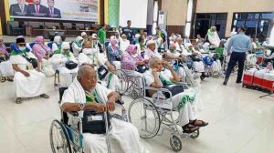 Para jemaah haji Sumsel tahun 2023 lalu saat di asrama haji Palembang. Foto: Dok Sumselheadline.